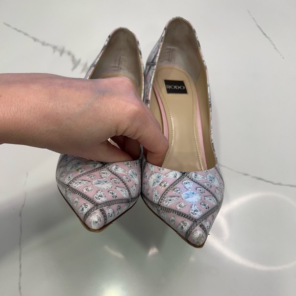 RODO pink/multicolor pumps, pointed toe, stiletto heels, made in Italy - Picture 9 of 13